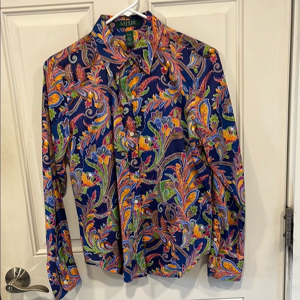 Colorful Paisley Button-Up Shirt